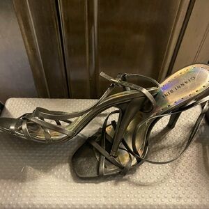 Dressy Black Strappy Heeled Sandals